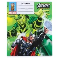 Тетрадь в линейку 18 листов, 5 видов МИКС, обложка мелованный картон, &laquo;Мстители&raquo;