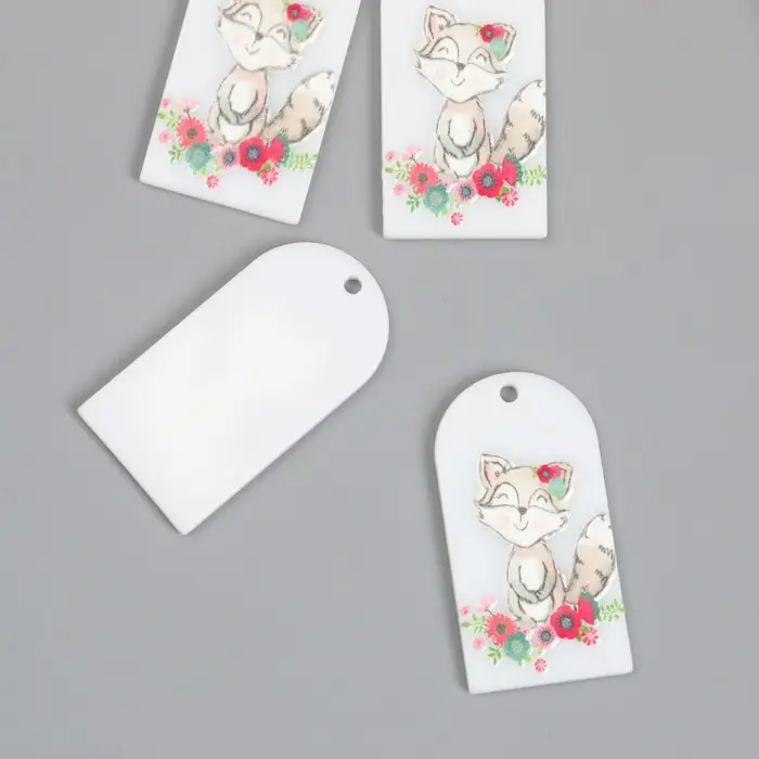 Декор для творчества акрил "Енотик в цветах" 0,2х2,1х3,9 см