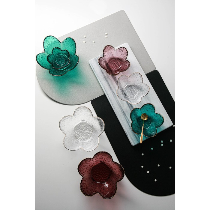 Салатник стеклянный фигурный &laquo;Цветок&raquo;, 280 мл, 16&times;7,7 см