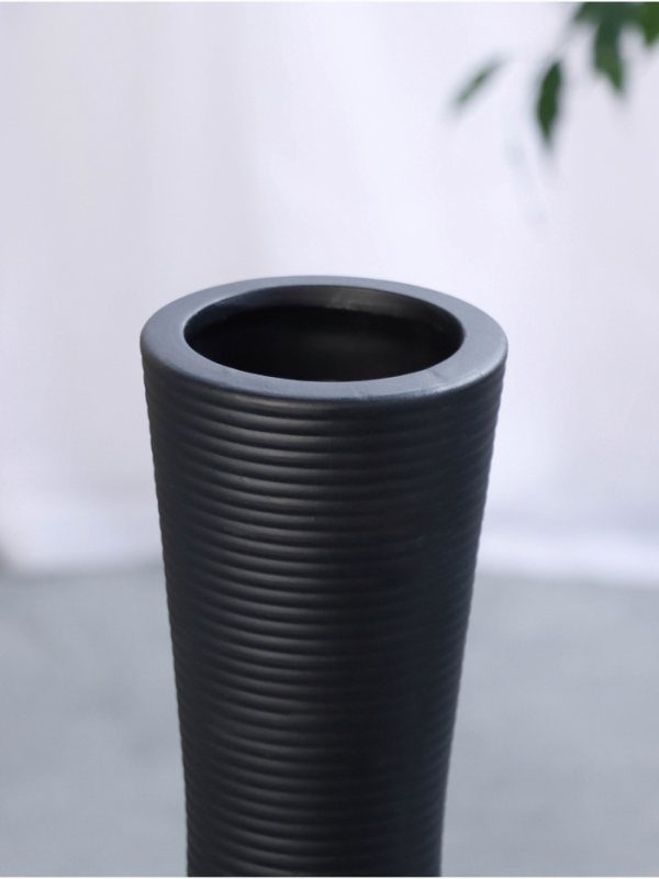 Ваза керамика напольная "Эллис" 58х14 см, чёрный