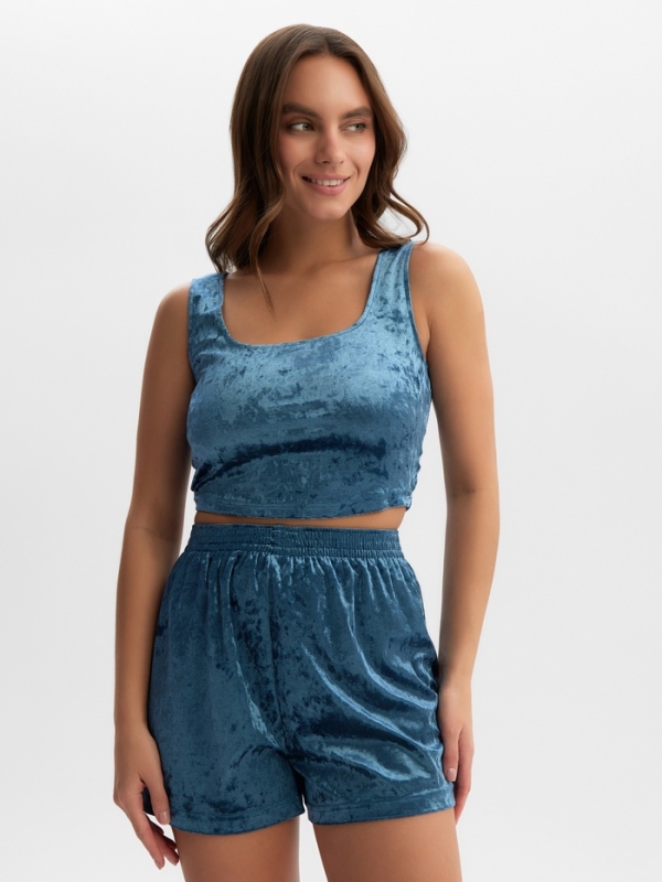 Топ женский KAFTAN Velvet 40-42, синий