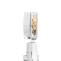 Лейка для душа ZEIN Z3544, d=80 мм, микроскопические точки, кнопка стоп, съёмный верх, хром