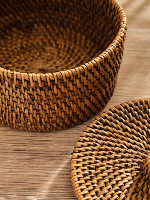 Корзинка плетеная ротанг, 12х12х8 см Корзинка плетеная ротанг, 12х12х8 см