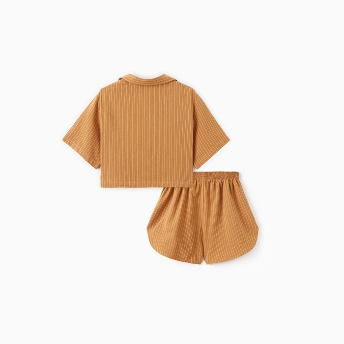 Пижама женская (рубашка и шорты) KAFTAN Пижама женская (рубашка и шорты) KAFTAN "Полоска" р.40-42, охра