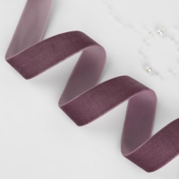 Лента бархатная, 25 мм, 18 ± 1 м, цвет ежевичный №199 Лента бархатная, 25 мм, 18 ± 1 м, цвет ежевичный №199