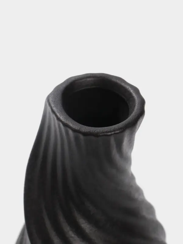 Ваза настольная керамика "Пласидо" 18х8 см, чёрный