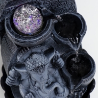 Фонтан настольный с подсветкой "Ганеша - Благословение" серый 31х20х20 см