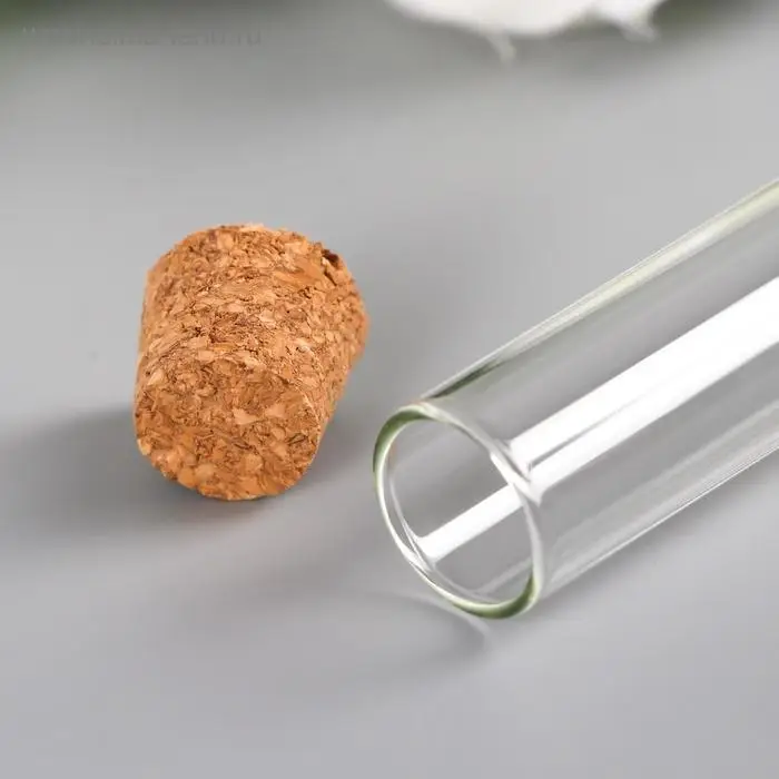 Декор для творчества стекло &laquo;Пробирка с пробкой&raquo;, 20 мл, 12&times;1.5&times;1.5 см