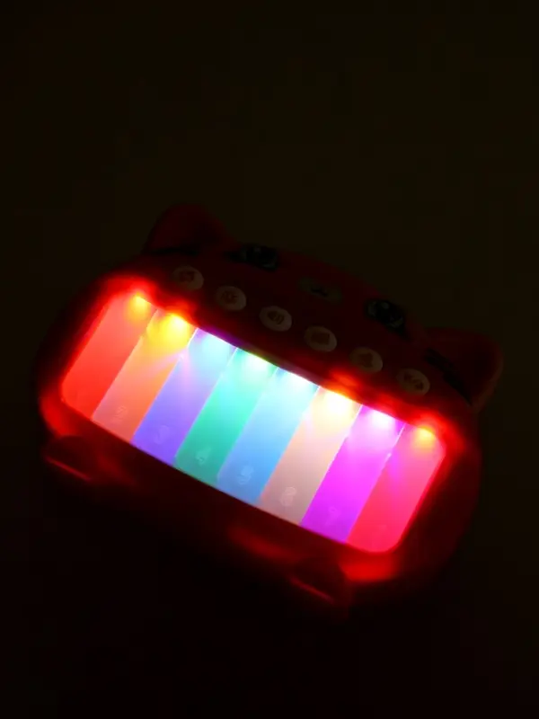 ZABIAKA Музыкальное пианино "Котенок", звук, свет, карточки с песенками