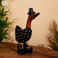 Сувенир "Уточка в чёрном" дерево 25х7х25 см