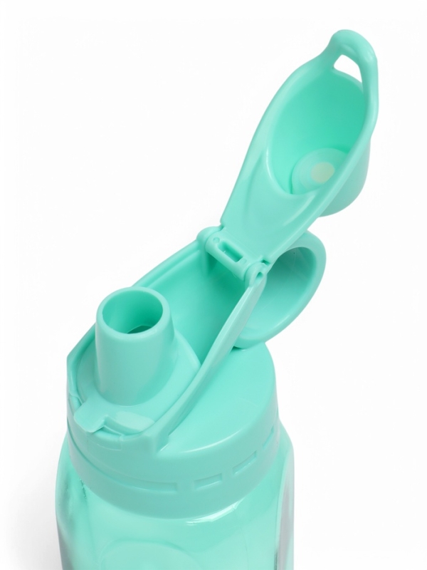 Бутылка для воды спортивная прозрачная, 450 мл, 20 х 8 см, бирюзовая