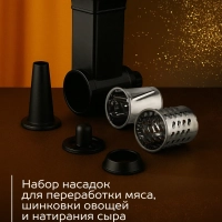 Мясорубка электрическая с насадками и овощерезкой