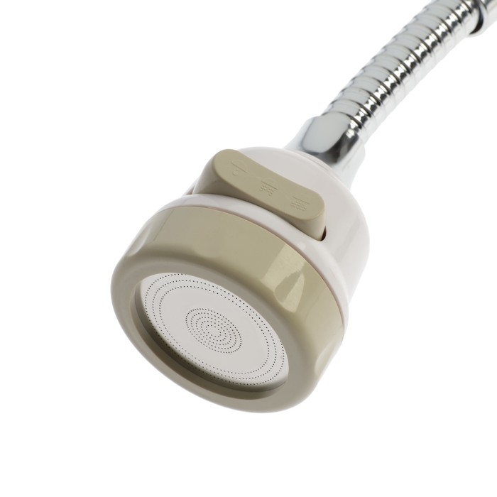 Аэратор ZEIN, регулировка потока, на гибком шланге, 170 мм, 3 режима, пластик, белый Аэратор ZEIN, регулировка потока, на гибком шланге, 170 мм, 3 режима, пластик, белый