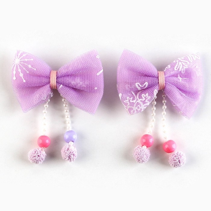 Бантики заколки новогодние &laquo;Самой волшебной девочке&raquo;, на Новый год, набор 2 шт