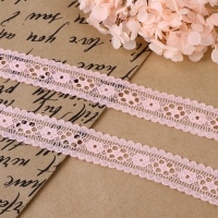 Кружево капроновое, 22 мм &times; 10 &plusmn; 1 м, цвет нежно-розовый