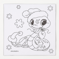 Ёлочные шары под раскраску на новый год &laquo;Новогодний сюрприз. Змея&raquo;, d = 5 ,5 см, 6 шт, новогодний набор для творчества