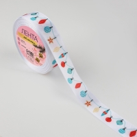 Лента атласная «Новогодний карнавал», 25 мм × 23 ± 1 м, цвет белый Лента атласная «Новогодний карнавал», 25 мм × 23 ± 1 м, цвет белый