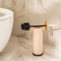 Ёршик для унитаза с подставкой SL Home, силиконовый, 9,8&times;9,8&times;39 цвет бежевый