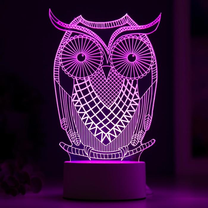 Светильник Светильник "Большой филин" LED RGB от сети 9,5х13х22см RISALUX