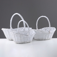 Набор корзин, 3 шт, 50x37xH16/40 см, 41x31x13/34 см, 34x24x12/29 см, белый, лоза Набор корзин, 3 шт, 50x37xH16/40 см, 41x31x13/34 см, 34x24x12/29 см, белый, лоза