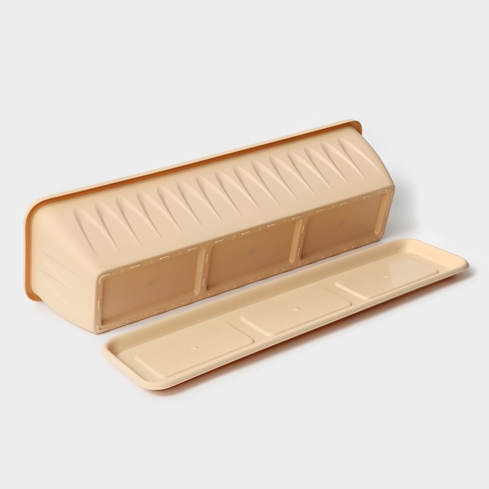 Ящик балконный «Алиция», 60 см, с поддоном, цвет белая глина Ящик балконный «Алиция», 60 см, с поддоном, цвет белая глина