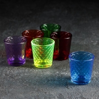 Набор стопок «Радуга», 50 мл, 6 шт, форма МИКС Набор стопок «Радуга», 50 мл, 6 шт, форма МИКС