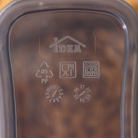 Ёмкость для сыпучих продуктов &laquo;Бест&raquo;, 2 л, 9,5&times;19&times;19 см, цвет прозрачный, крышка серая