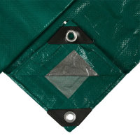 Тент защитный, 5 &times; 4 м, плотность 120 г/м&sup2;, УФ, люверсы шаг 1 м, зелёный/серебристый