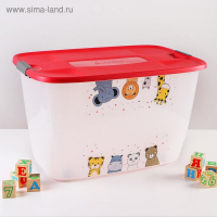 Мегабокс детский на колёсиках &laquo;Зверята&raquo;, 56 л, цвет МИКС