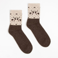 Носки мужские из монгольской шерсти, цвет шоколад/олени, размер 29 (43-45) Носки мужские из монгольской шерсти, цвет шоколад/олени, размер 29 (43-45)