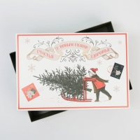 Коробка подарочная новогодняя складная &laquo;Ретро&raquo;, 30 х 20 х 9 см, Новый год