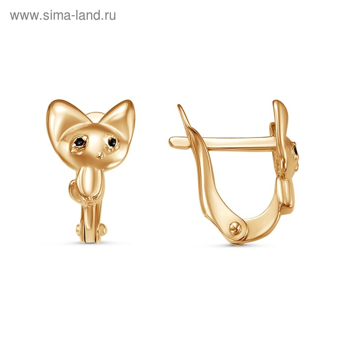 Серьги детские &laquo;Котёнок&raquo; малыш, розовое золочение
