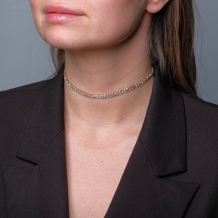 Чокер &laquo;Лёд&raquo; элегантный, цвет белый в золоте, 32 см