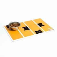 Коврик под миску "Пижон" с нескользящим основанием 43 х 28 см "Подозрительный кот"