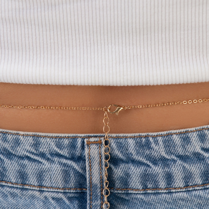 Портупея &laquo;Талия&raquo; цветы, цветная в золоте, 68 см + 25 см удлинитель