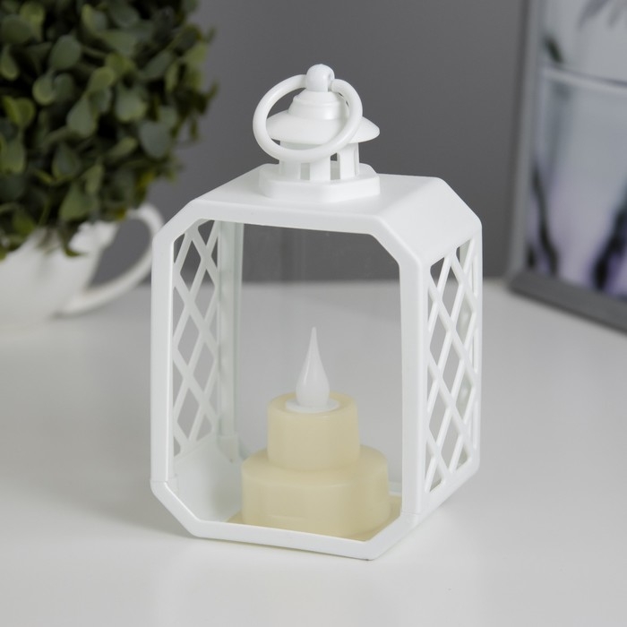 Ночник Ночник "Фонарь малый" LED от батареек 3хLR44 белый 9,5х6,5х15,5 см