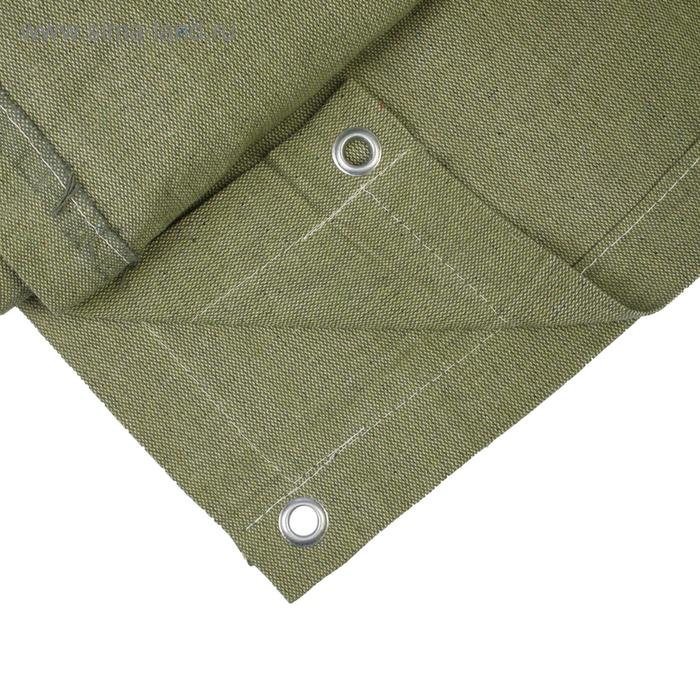 Брезент огнеупорный, 3 &times; 3 м, плотность 400 г/м&sup2;, люверсы шаг 1 м, хаки