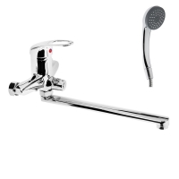 Cмеситель для ванны "Эверест" B22-023, прямой плоский излив, с душевом набором, хром Cмеситель для ванны "Эверест" B22-023, прямой плоский излив, с душевом набором, хром