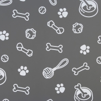 Коврик силиконовый под миску &laquo;Паттерн&raquo;, 30х40 см, серый