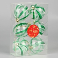 Набор шаров пластик d-6 см, 6 шт "Ариан" зелёный Набор шаров пластик d-6 см, 6 шт "Ариан" зелёный