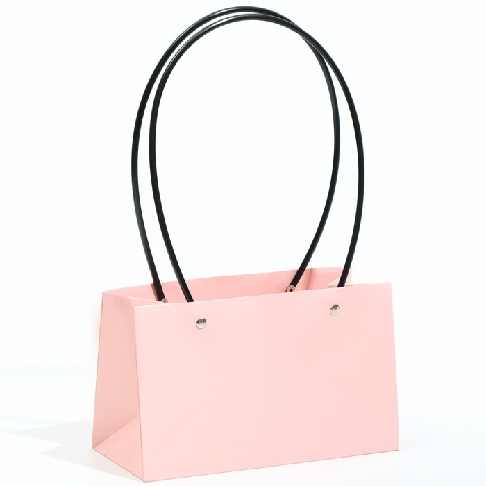 Сумка для цветов розовая влагостойкая, 22 x 10.5 x 13.5 см