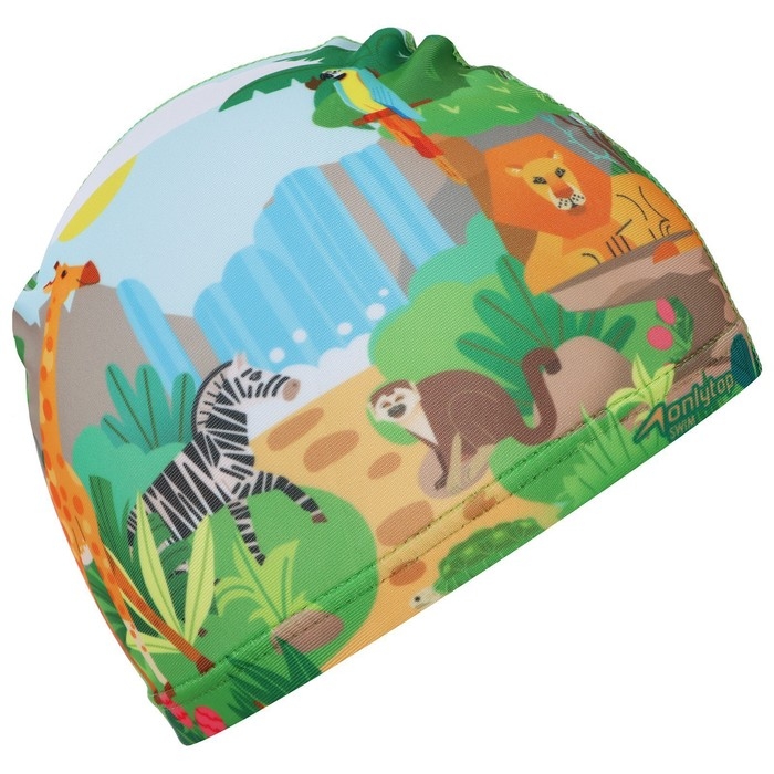 Шапочка для плавания детская ONLYTOP &laquo;Сафари&raquo;, тканевая, обхват 46-52 см