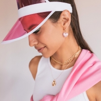 Серьги эмаль &laquo;Сердце&raquo;, цвет сиренево-розовый в золоте