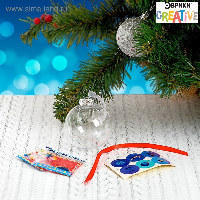 Набор для опытов &laquo;Новогодний шар&raquo;, шарики-растушки, с наклейками