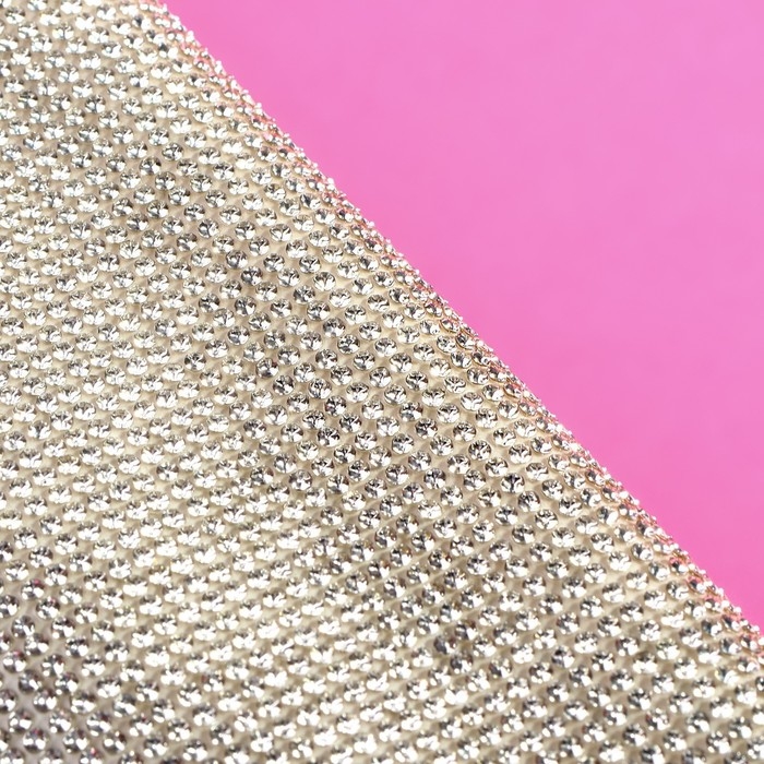 Стразы самоклеящиеся на листе, d = 2 мм, 40 &times; 24 см, цвет серебряный