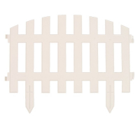 Ограждение декоративное, 35 &times; 210 см, 5 секций, пластик, белое, RENESSANS, Greengo