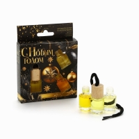 Ароматизаторы для машины новогодние «Все сбудется, загадывай», цитрус, тропики, парфюм, 3 шт Ароматизаторы для машины новогодние «Все сбудется, загадывай», цитрус, тропики, парфюм, 3 шт