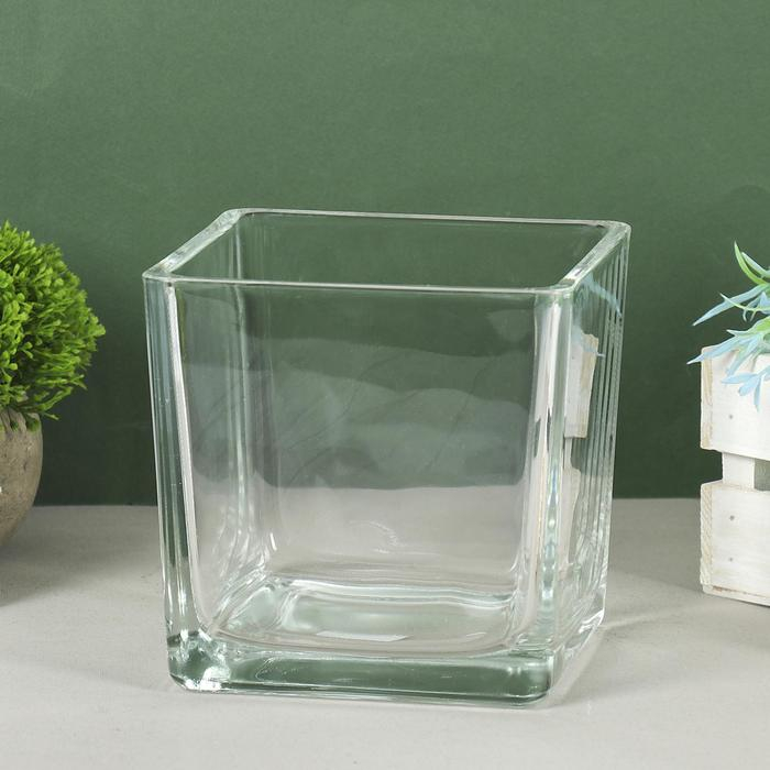 Ваза Ваза "Квадратная" 14х14см, обьем-1,7л прозрачная