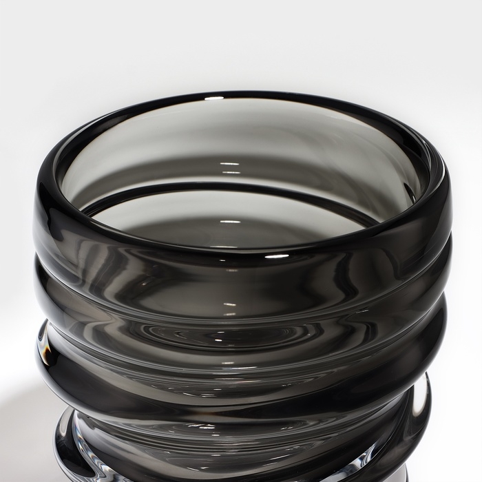 Ваза для цветов &laquo;Пилея&raquo; из прозрачного черного стекла 20 х 18 х 18 см