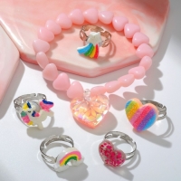 Набор детский «Выбражулька» 6 предметов: браслет, 5 колец, сердце, форма МИКС, цветной Набор детский «Выбражулька» 6 предметов: браслет, 5 колец, сердце, форма МИКС, цветной